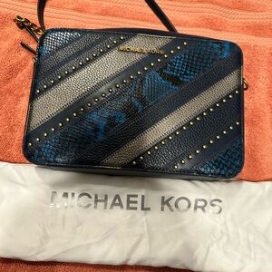MICHAEL KORS ~ Jet Set Large Leather Snake East West Bag ~ EUC